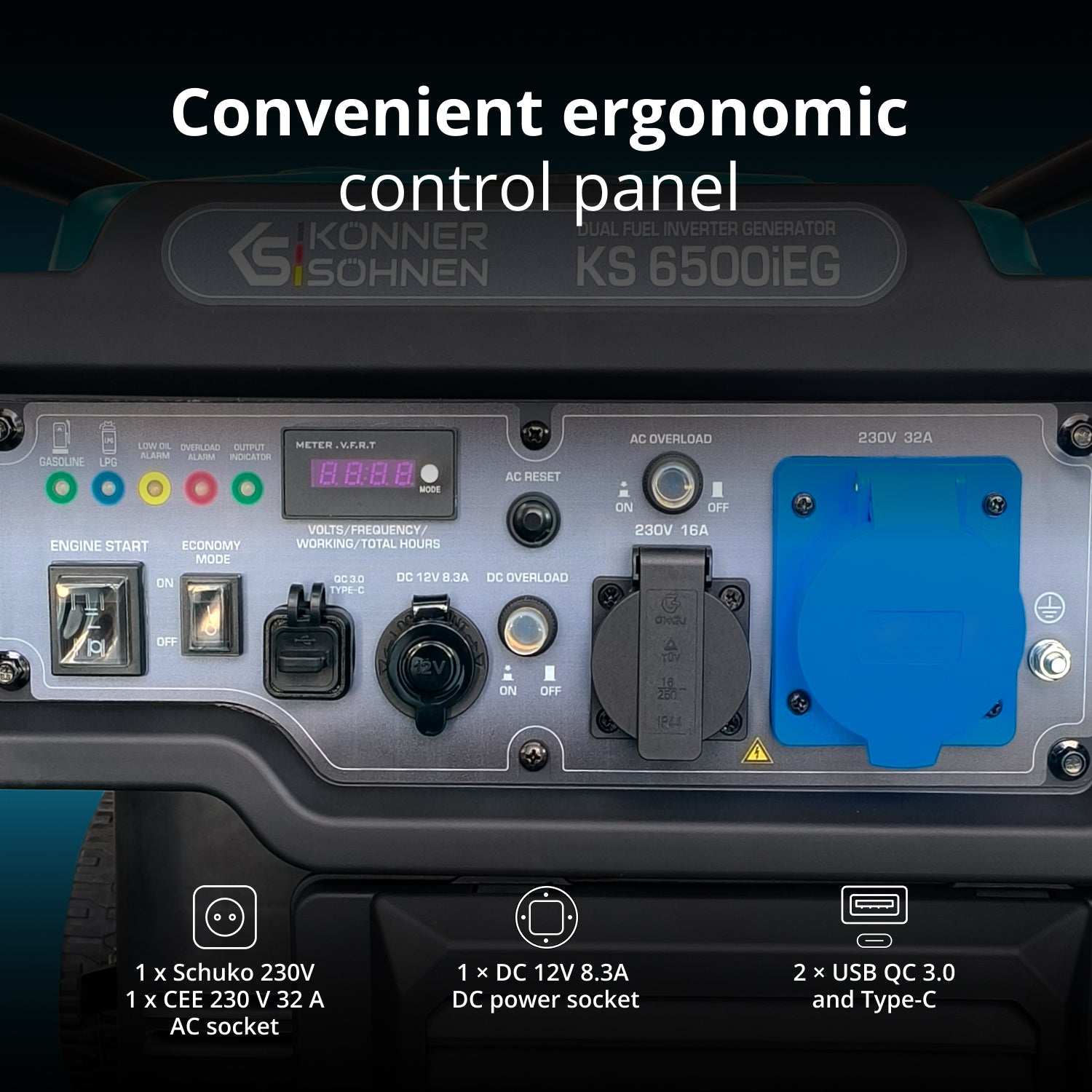 Dobbeltbrændstof Inverter Generator KS 6500iEG