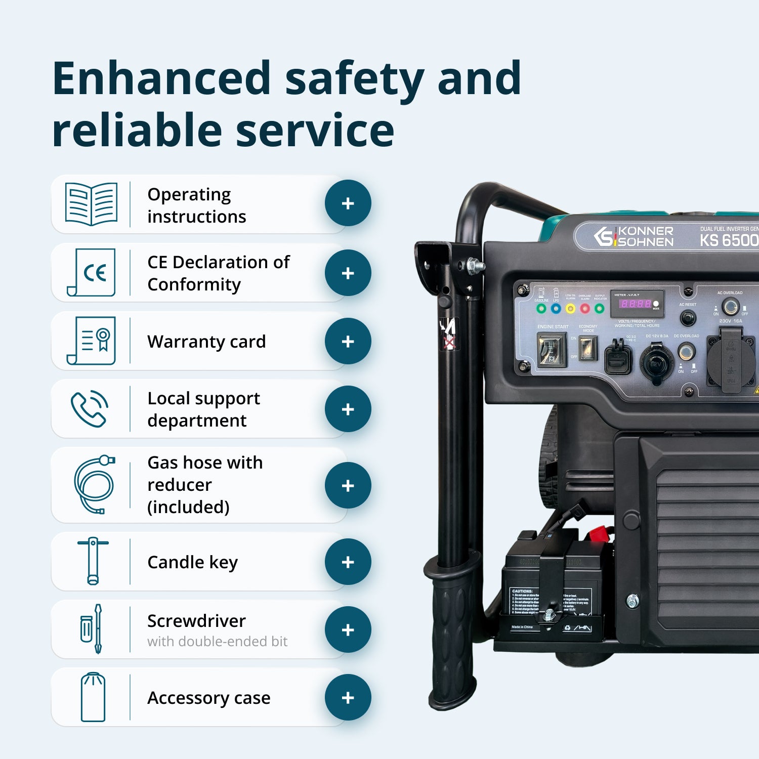 Dobbeltbrændstof Inverter Generator KS 6500iEG