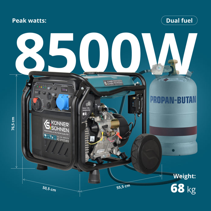 Gerador inversor a GPL/gasolina KS 8100iEG