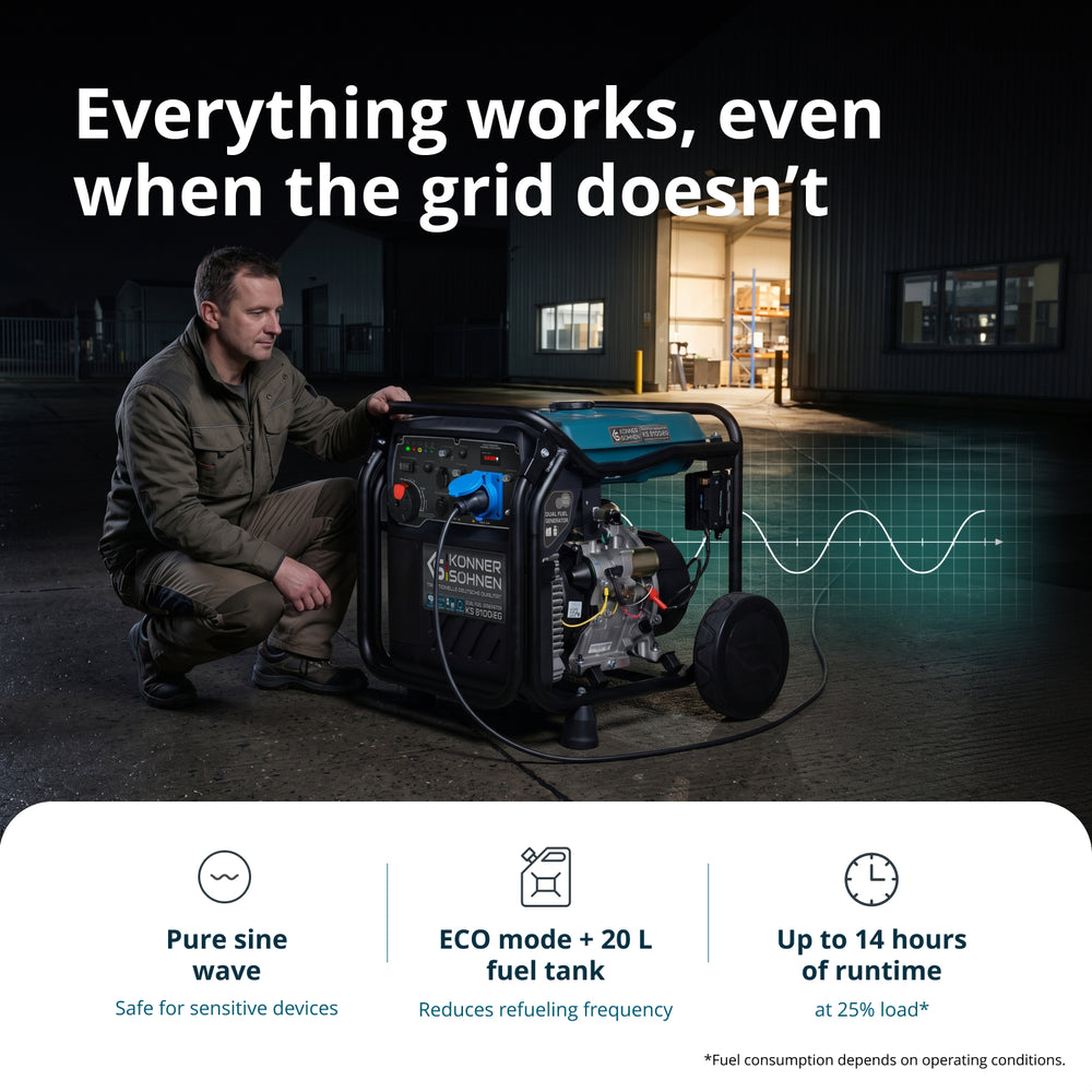 Gerador inversor a GPL/gasolina KS 8100iEG