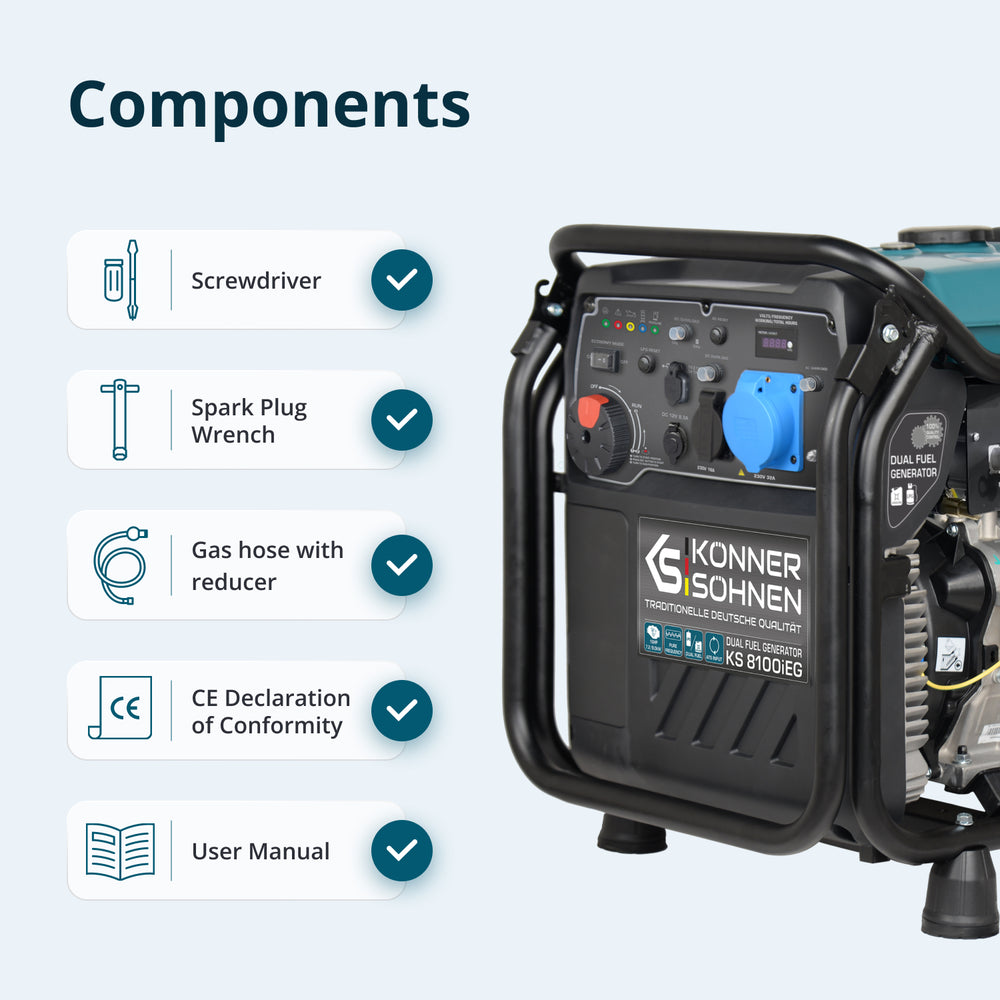 Gerador inversor a GPL/gasolina KS 8100iEG