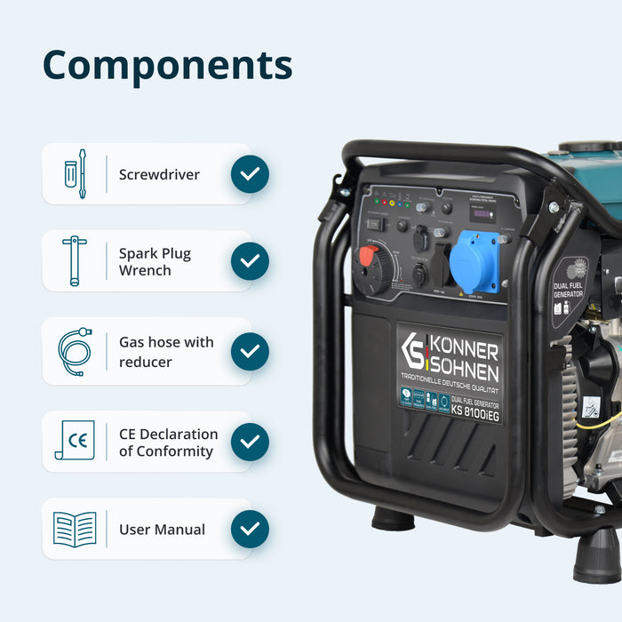 Gerador inversor a GPL/gasolina KS 8100iEG
