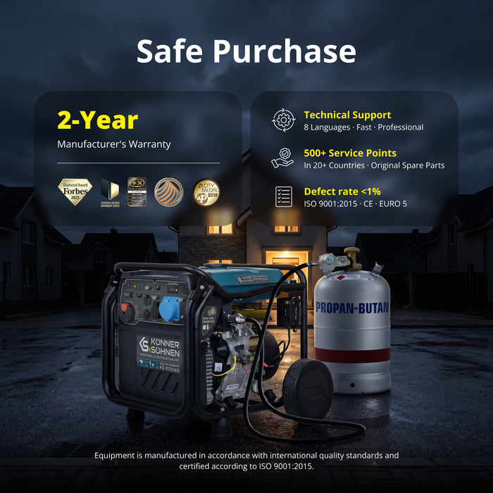 Gerador inversor a GPL/gasolina KS 8100iEG
