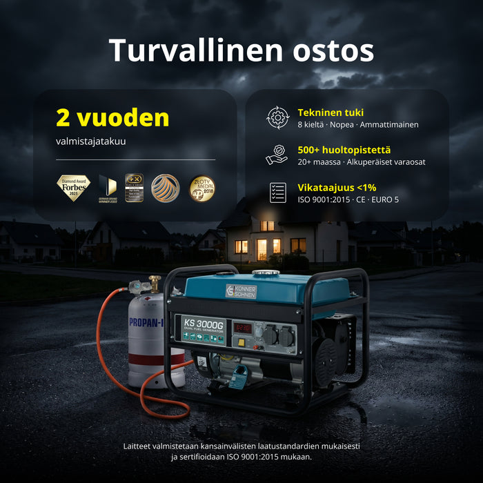 LPG/Bensiinigeneraattori 'Könner & Söhnen' KS 3000G