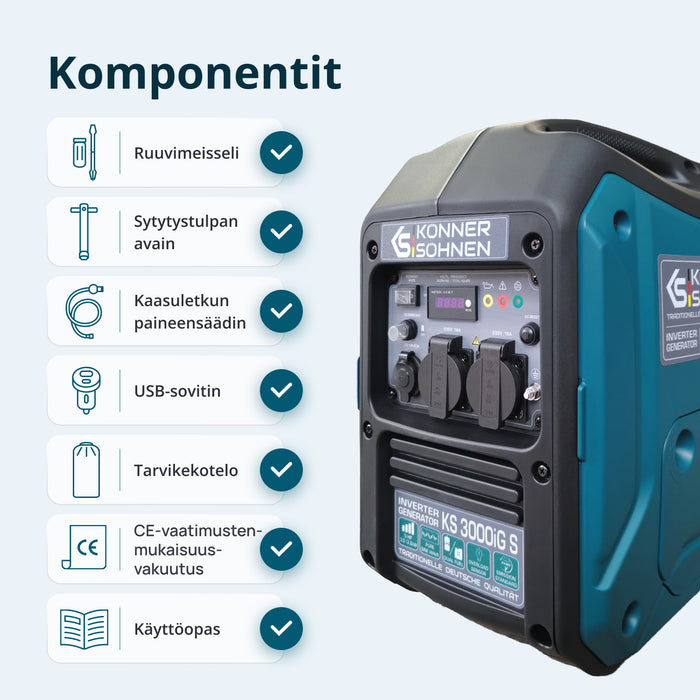 LPG/bensiini-invertterigeneraattori KS 3000iG S