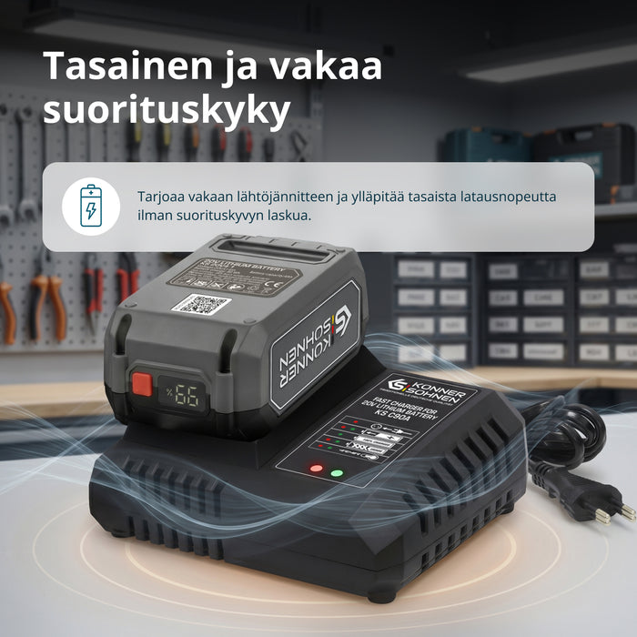 Pikalaturi 20V litiumakulle KS C90A