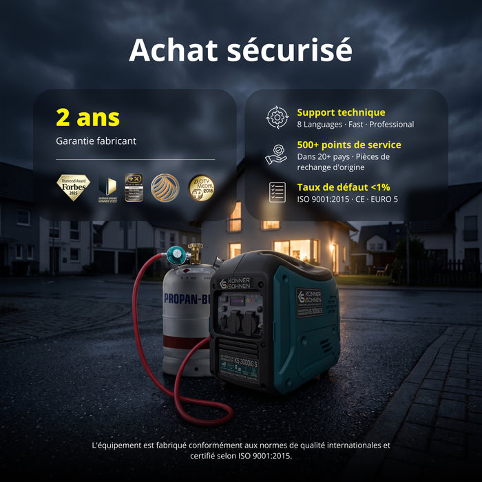 Groupe électrogène Inverter Bi-Carburant KS 3000iG S