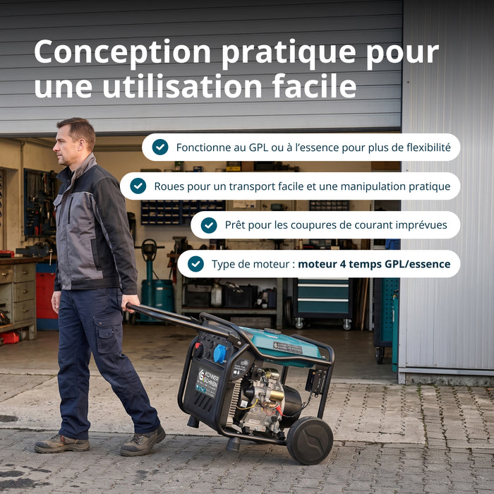 Groupe électrogène à essence-gaz de type inverter KS 8100iEG