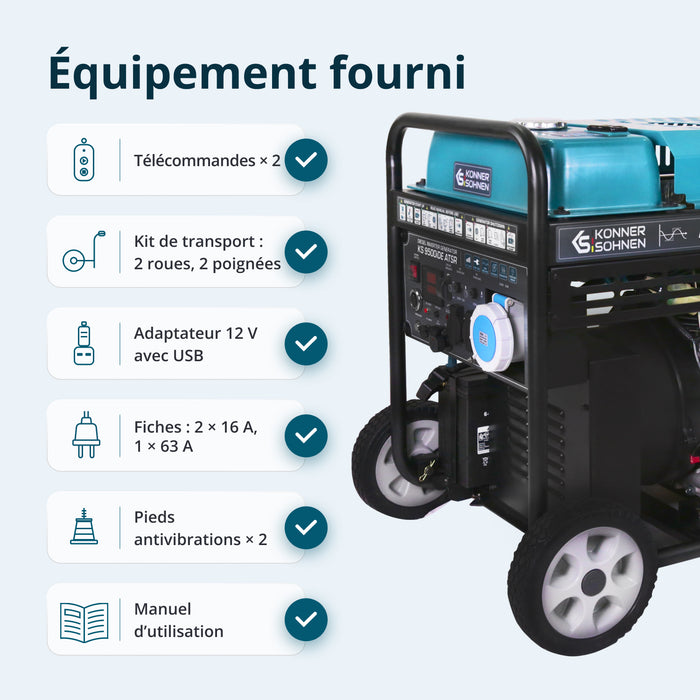 Groupe électrogène à inverter diesel KS 9500iDЕ ATSR
