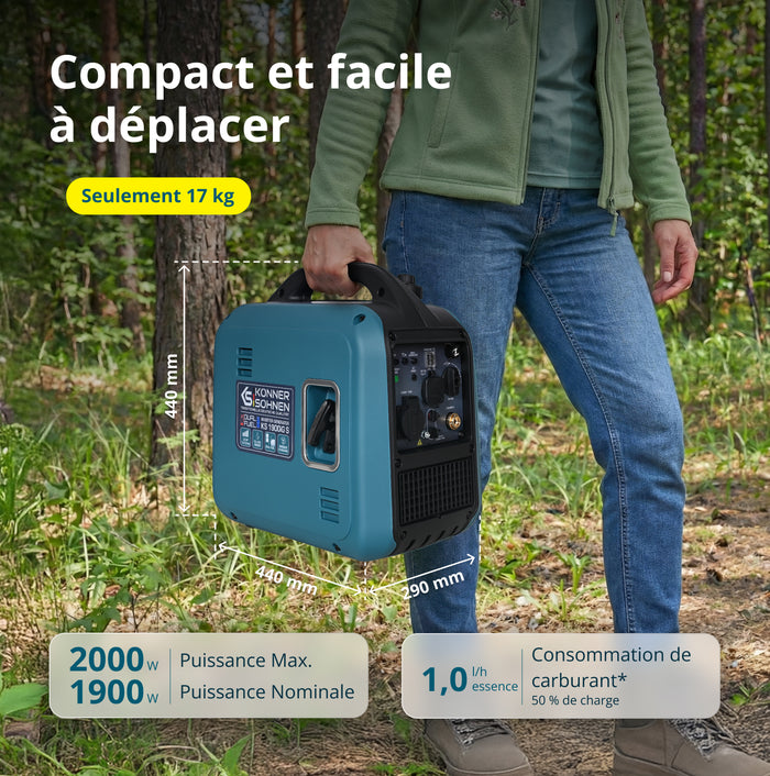 Groupe électrogène Inverter (gaz/essence) KS 1900iG S (Reconditionné – État excellent)