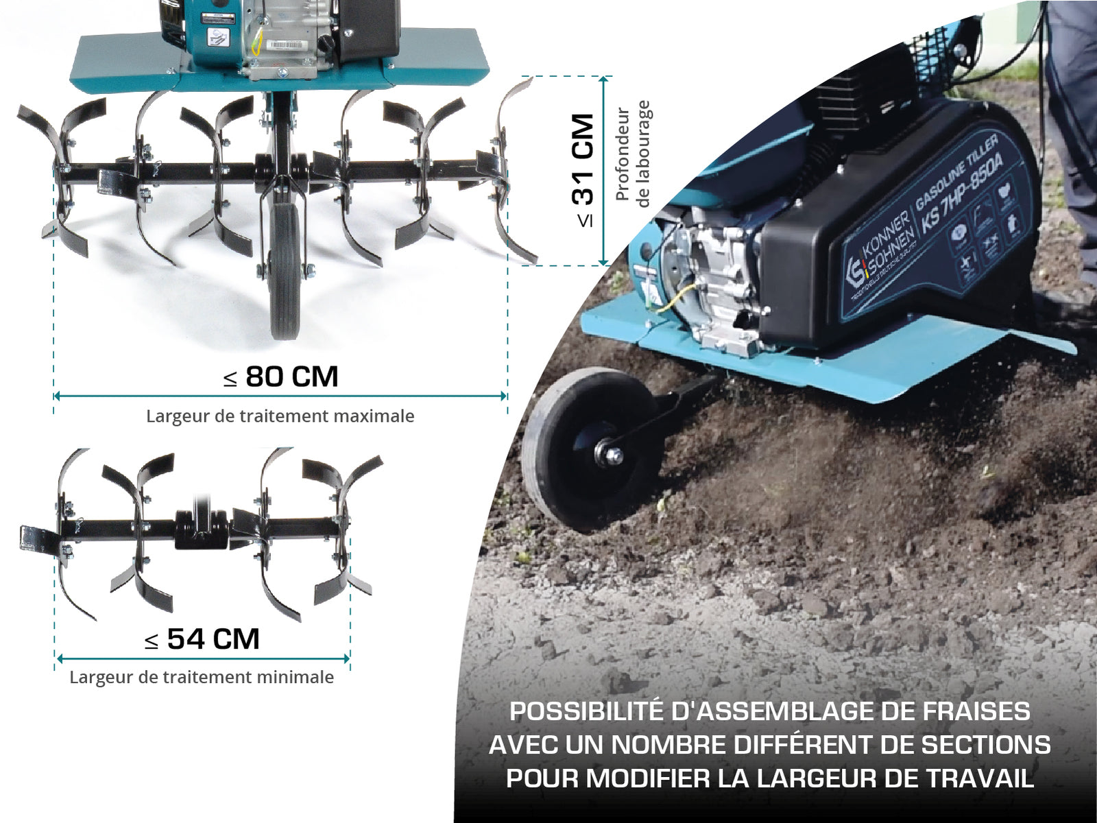 Мotoculteur à essence KS 7HP-850A