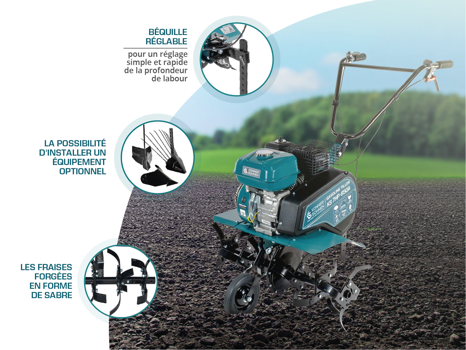 Мotoculteur à essence KS 7HP-850A