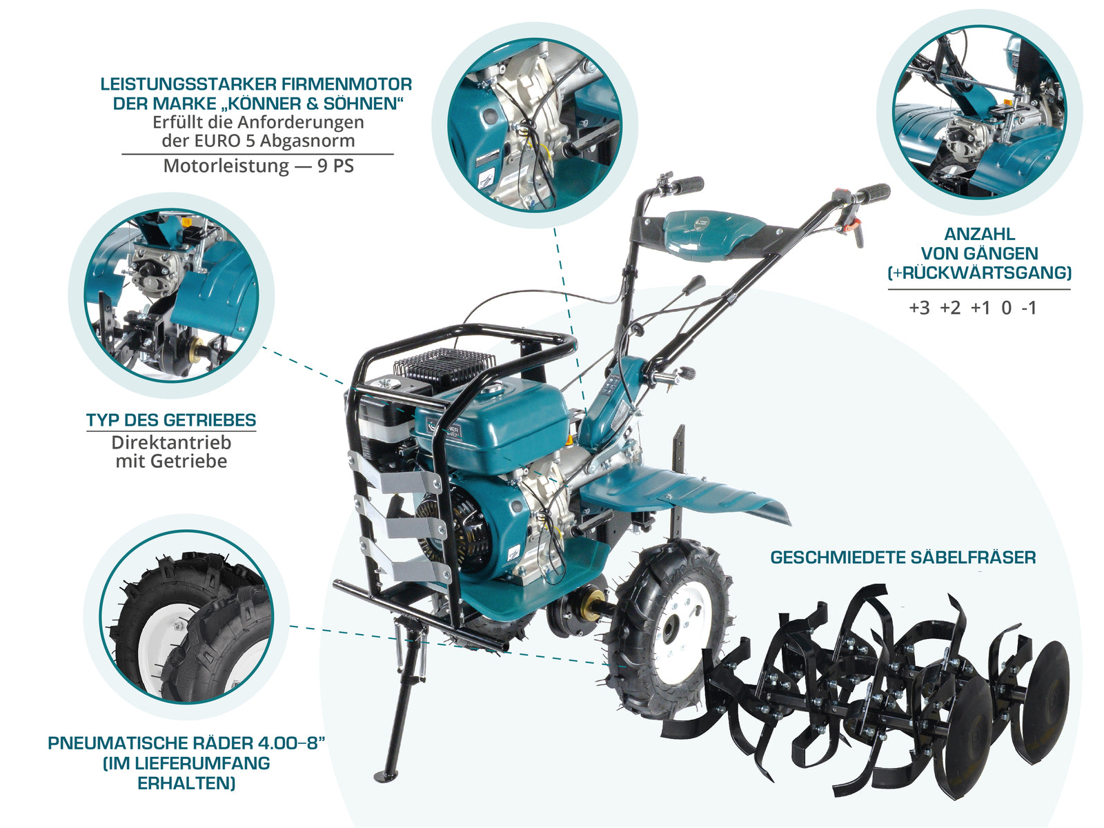 Benzin-Bodenhacke KS 9HP-1350G-3 (400)