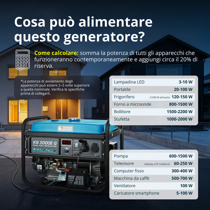Generatore a GPL/Benzina Könner & Söhnen KS 5000E G