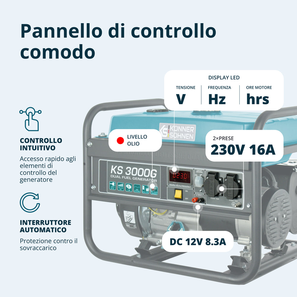 Generatore a gas/LPG "Könner & Söhnen" KS 3000G (Ricondizionato Eccellente)