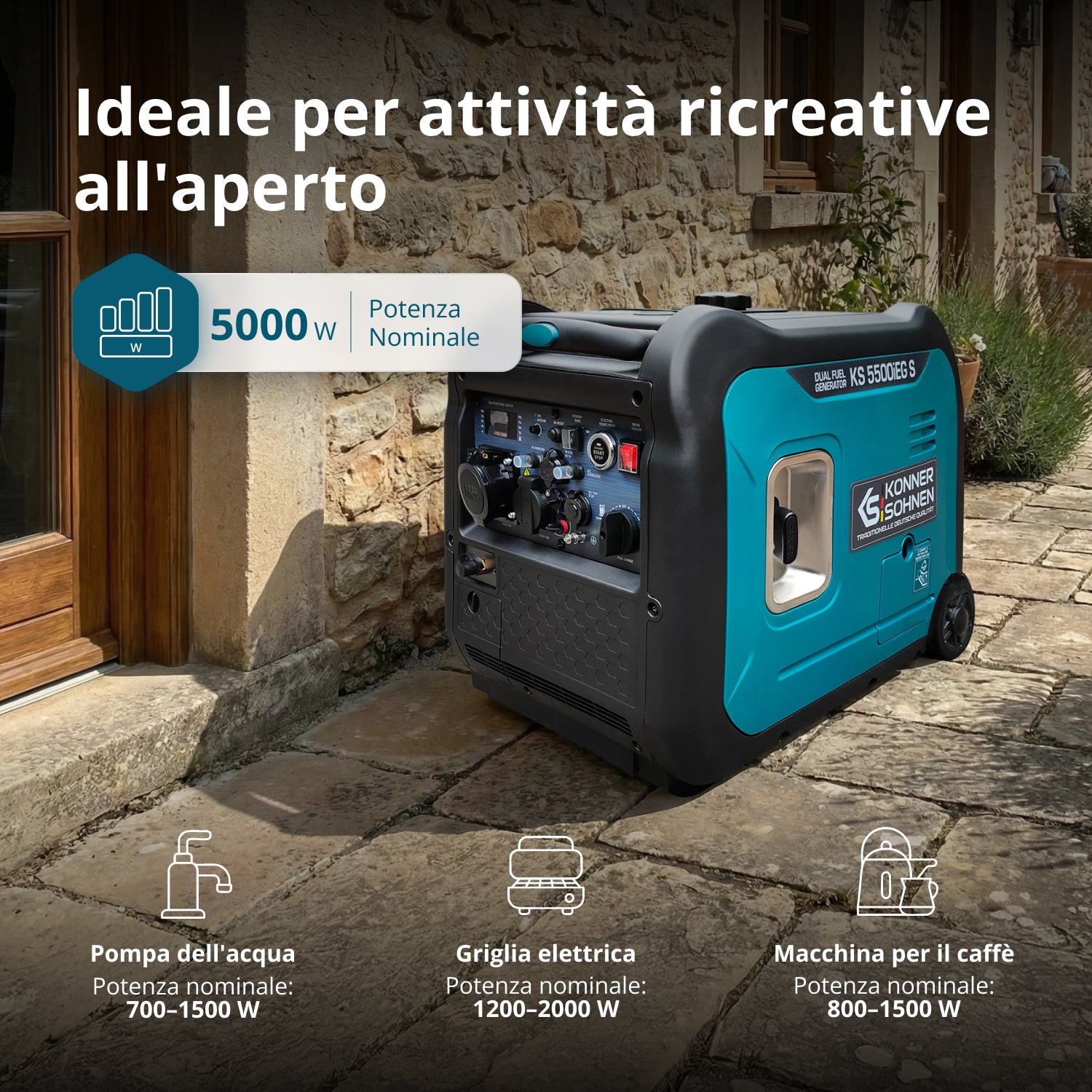 Generatore inverter a GPL/Benzina KS 5500iEG S