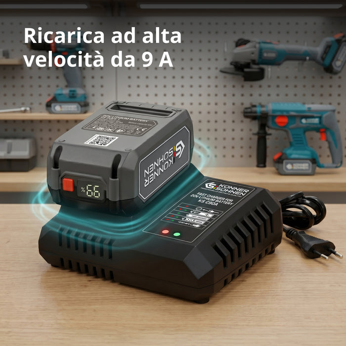 Caricabatterie Rapido per Batteria al Litio 20V KS C90A