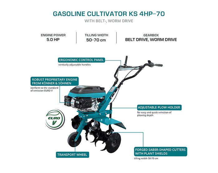 Bensindriven jordfräs KS 4HP-70