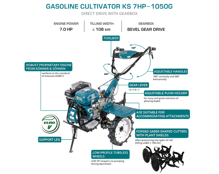 Benzínový kultivátor KS 7HP-1050G