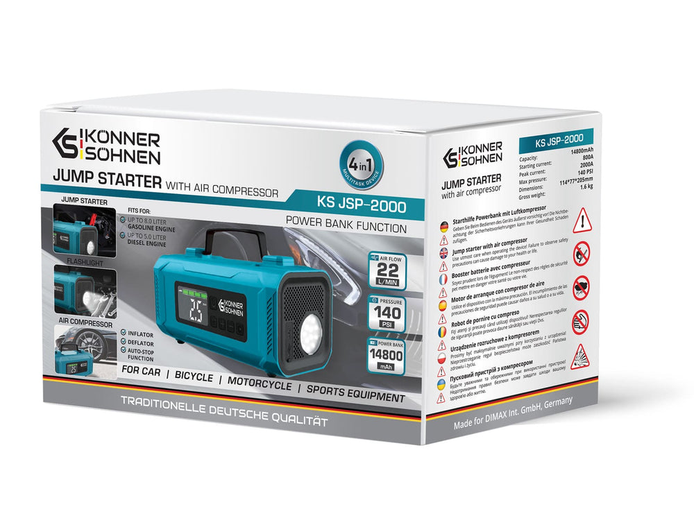 Démarreur avec compresseur à batterie KS JSP-2000