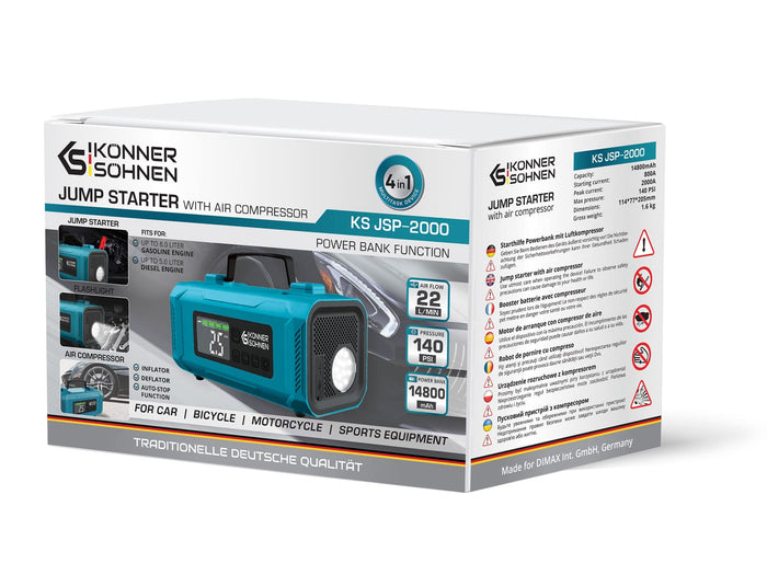 Démarreur avec compresseur à batterie KS JSP-2000