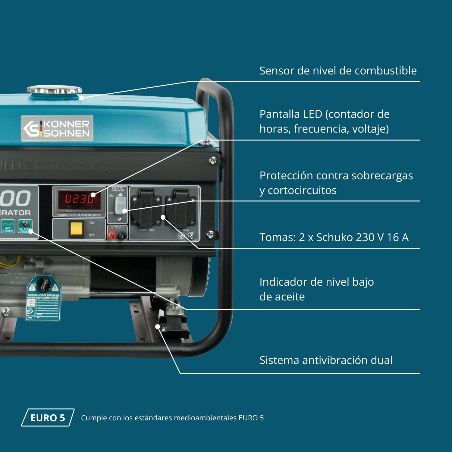 Generador de gasolina "Könner & Söhnen" KS 3000