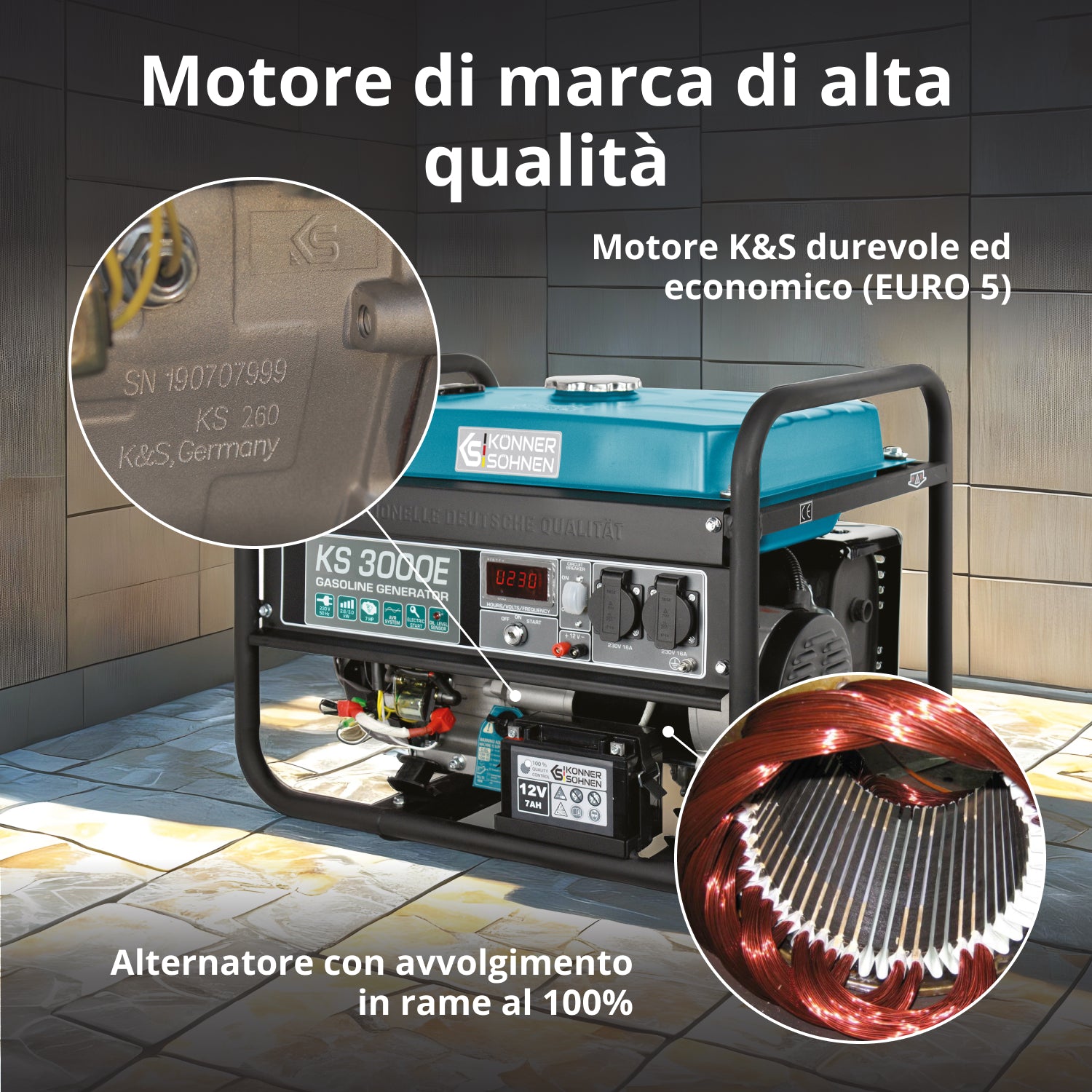 Generatore a benzina "Könner & Söhnen" KS 3000E