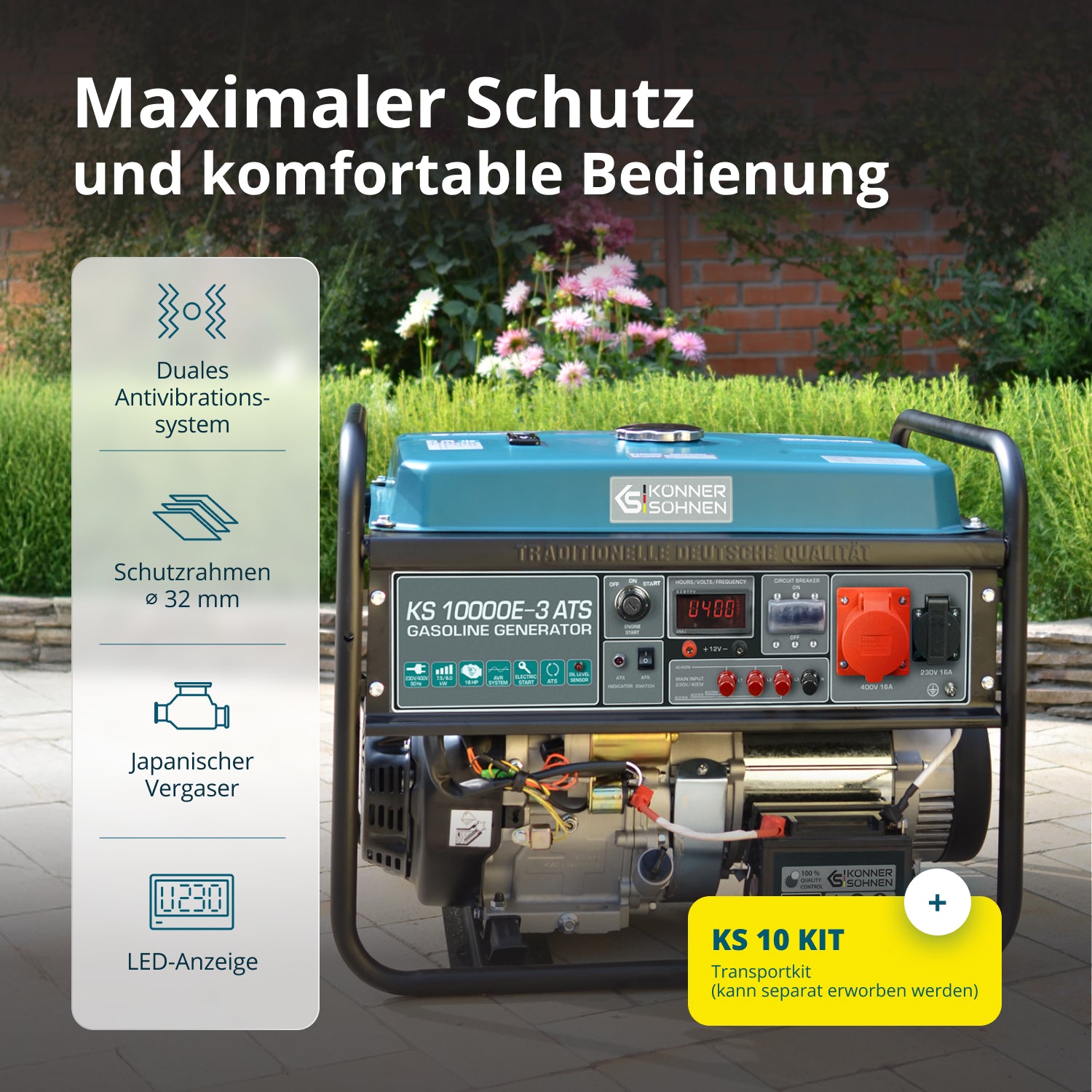 Benzin-Generator "Könner & Söhnen" KS 10000E-3 ATS