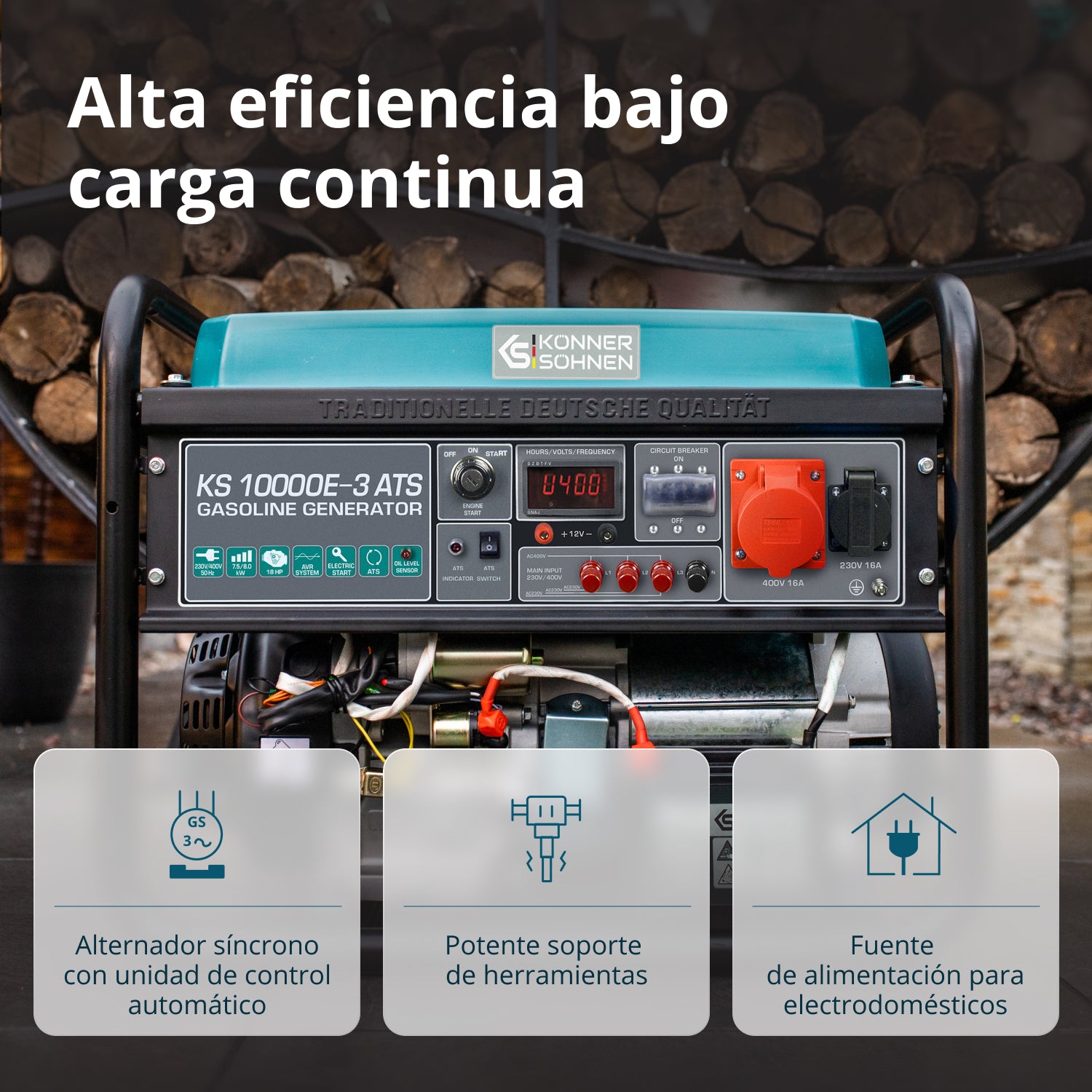 Generador de gasolina "Könner & Söhnen" KS 10000E-3 ATS