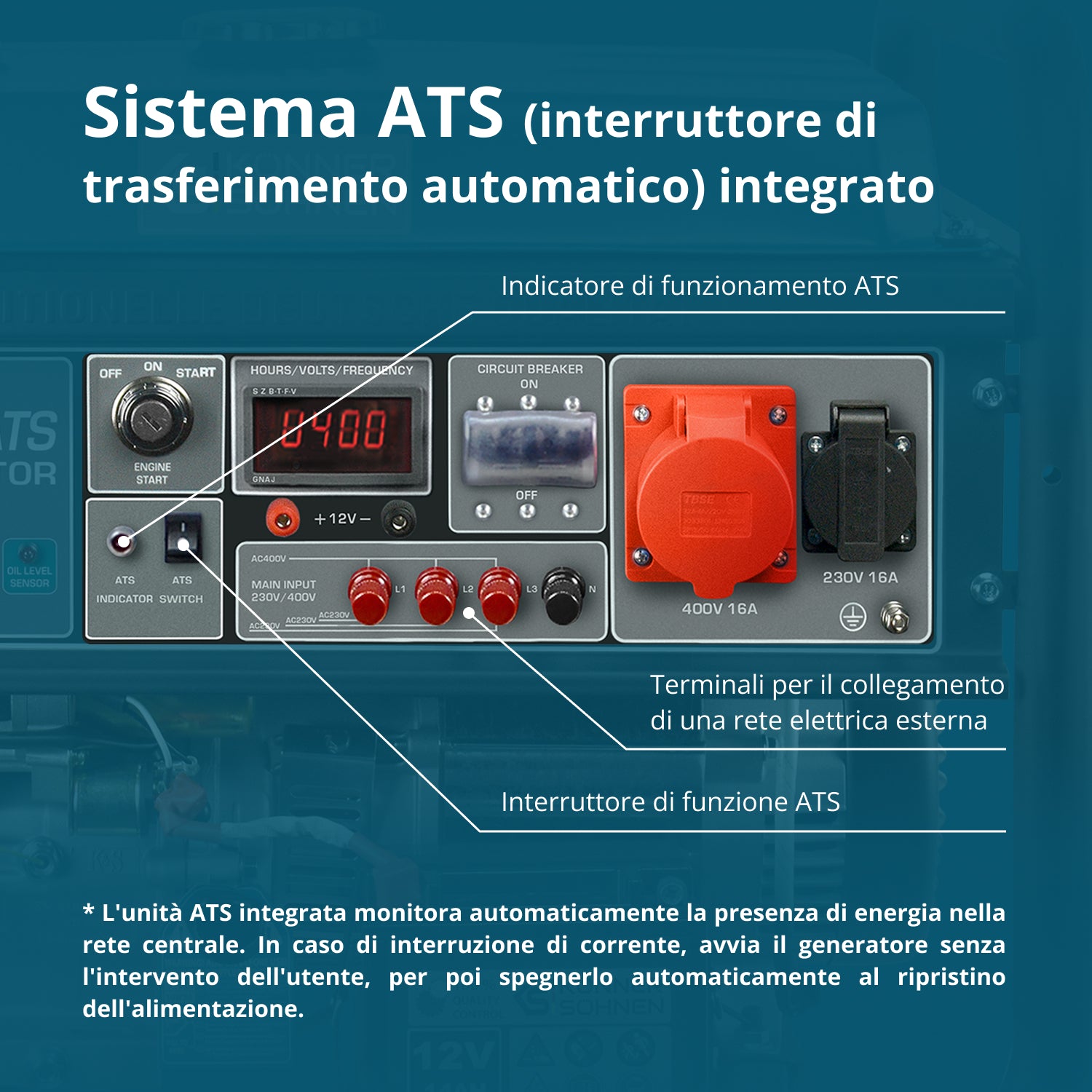 Generatore a benzina "Könner & Söhnen" KS 10000E-3 ATS