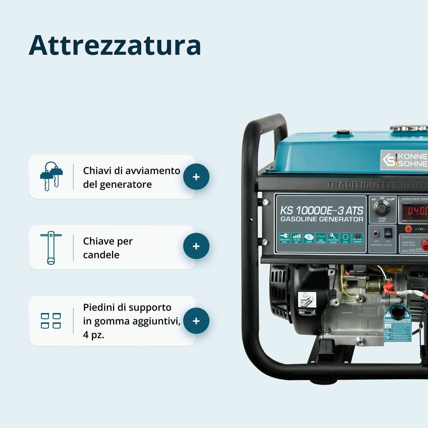 Generatore a benzina "Könner & Söhnen" KS 10000E-3 ATS
