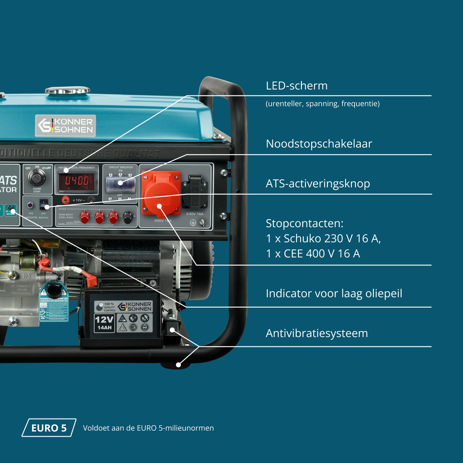 Benzinegenerator "Könner & Söhnen" KS 10000E-3 ATS