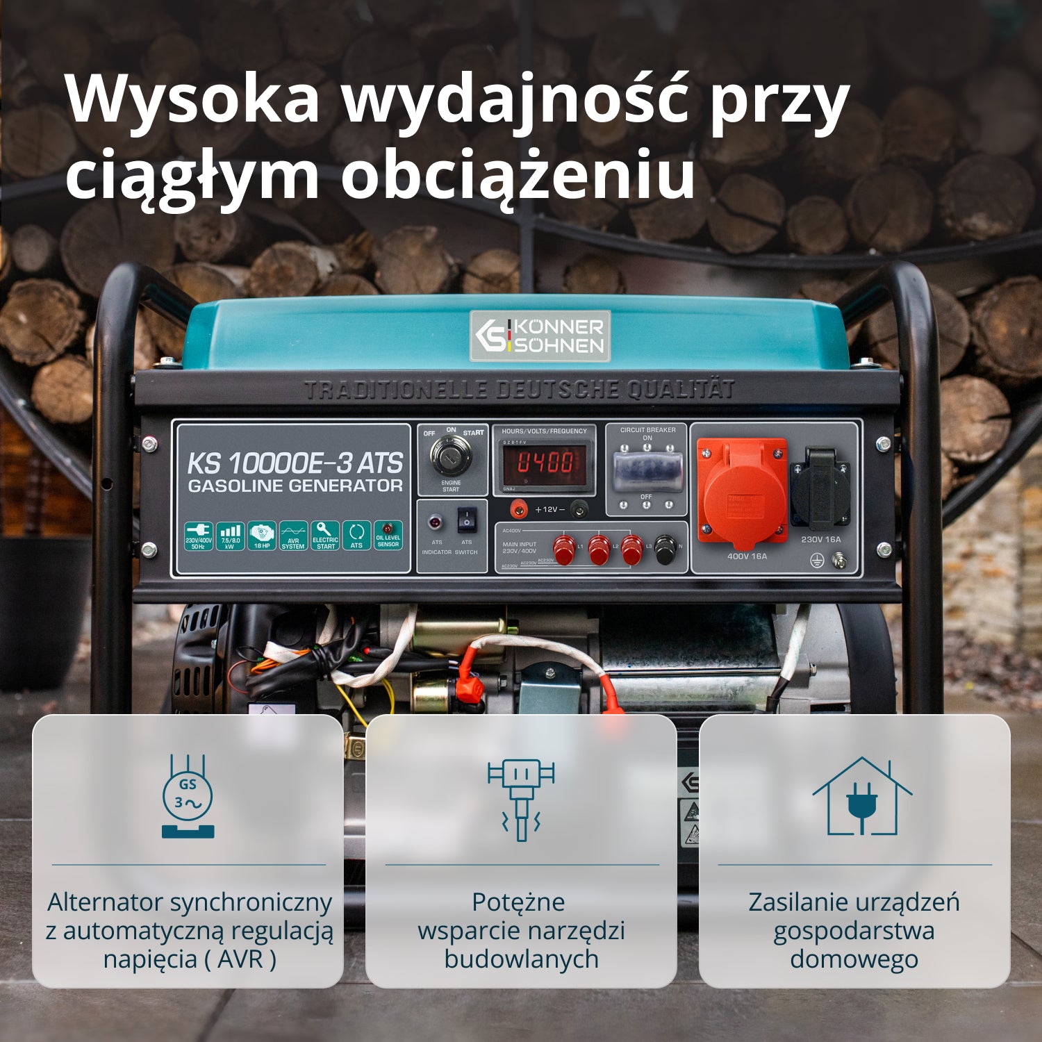 Generator benzynowy „Könner & Söhnen” KS 10000E-3 ATS