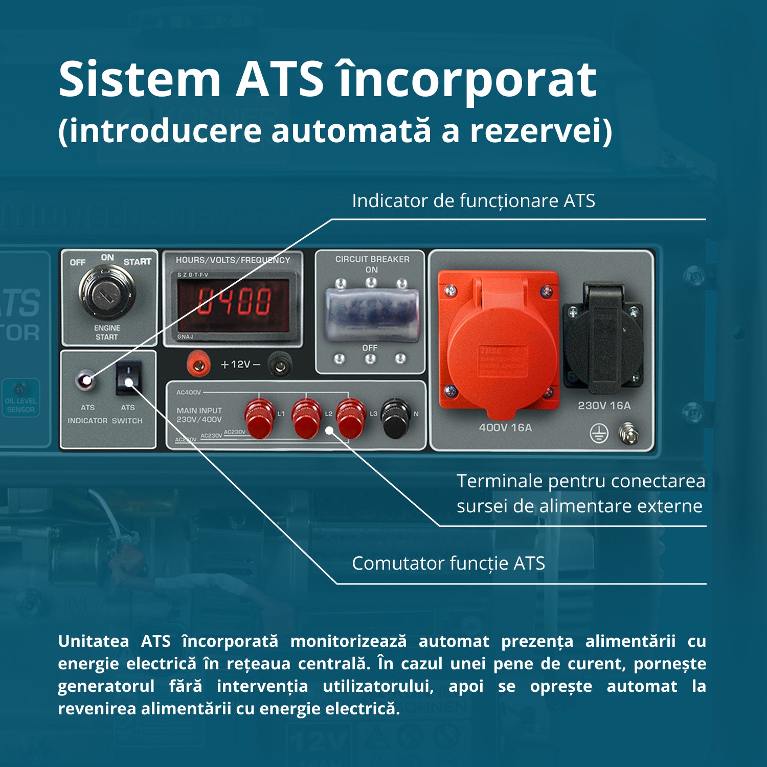 Generator pe benzină „Könner & Söhnen” KS 10000E-3 ATS