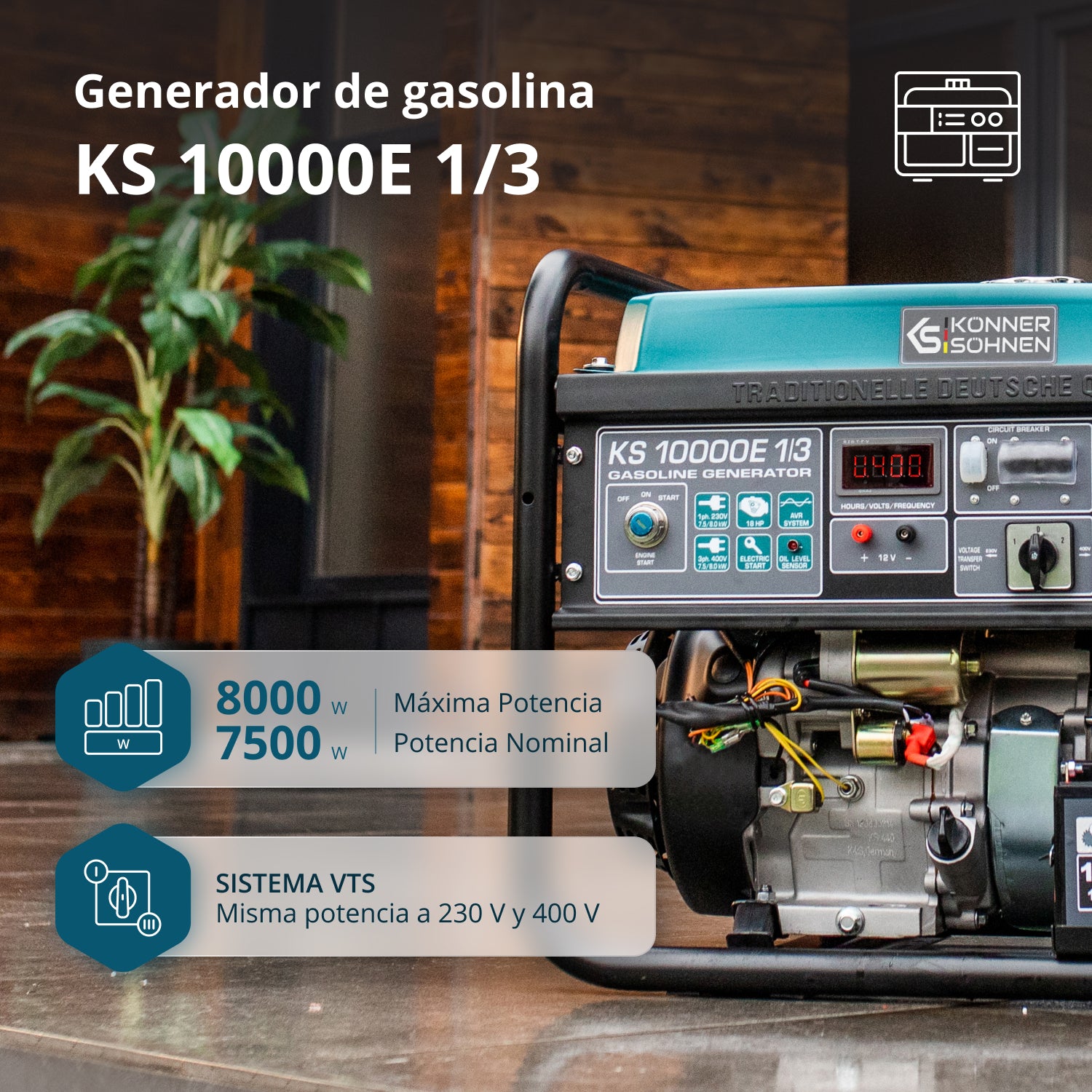 Generador de gasolina "Könner & Söhnen" KS 10000E 1/3
