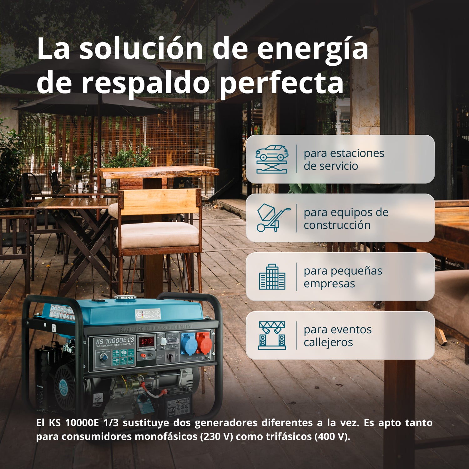 Generador de gasolina "Könner & Söhnen" KS 10000E 1/3