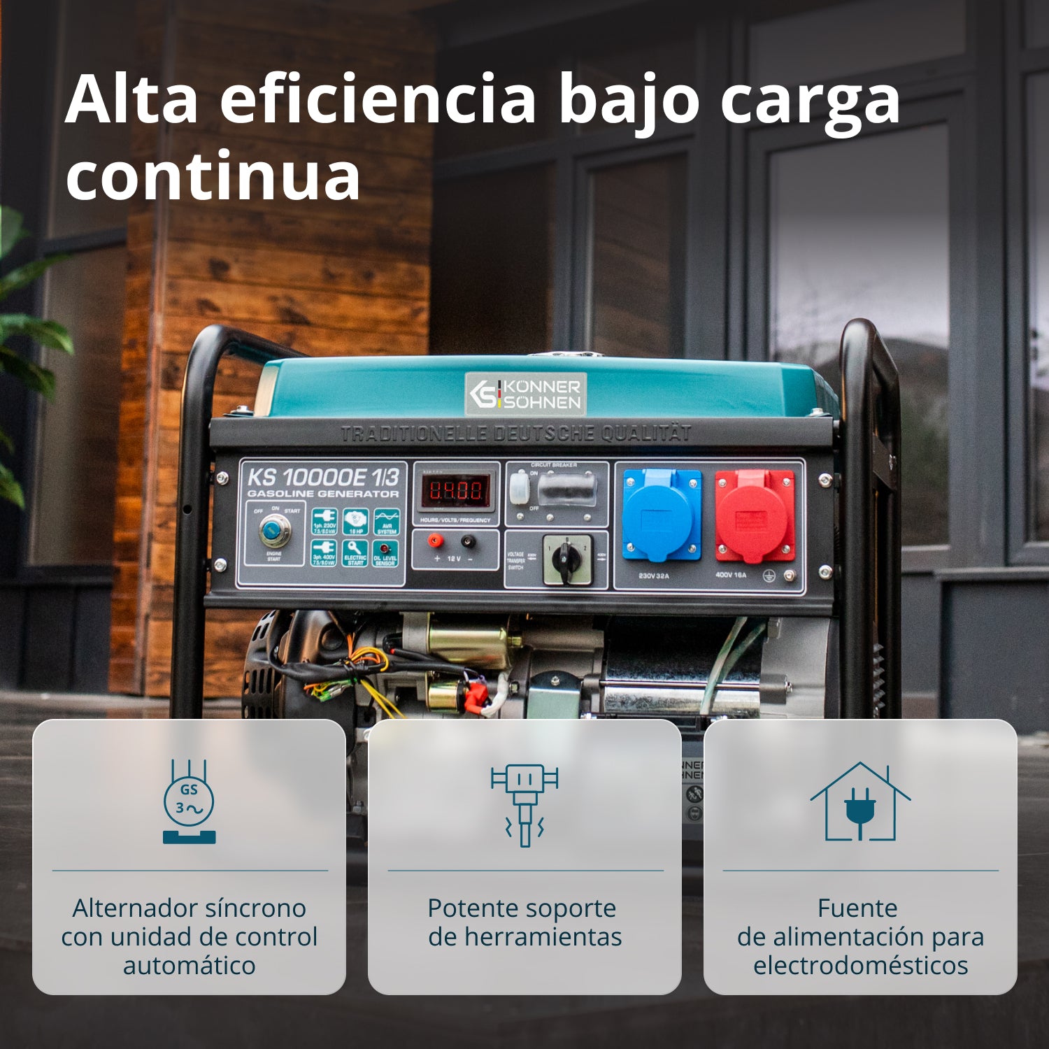 Generador de gasolina "Könner & Söhnen" KS 10000E 1/3