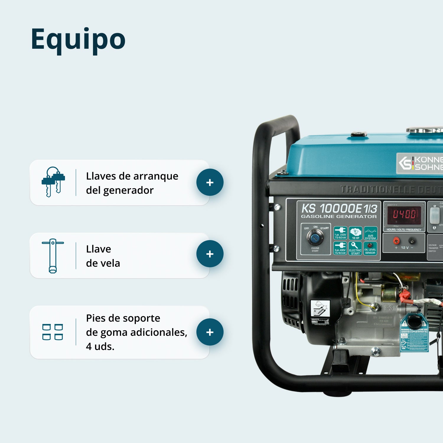 Generador de gasolina "Könner & Söhnen" KS 10000E 1/3