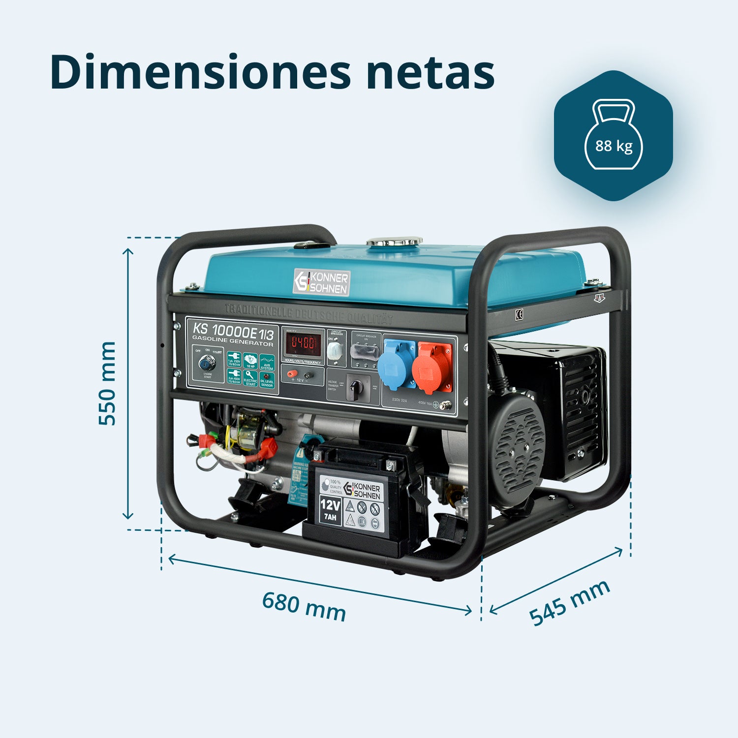 Generador de gasolina "Könner & Söhnen" KS 10000E 1/3