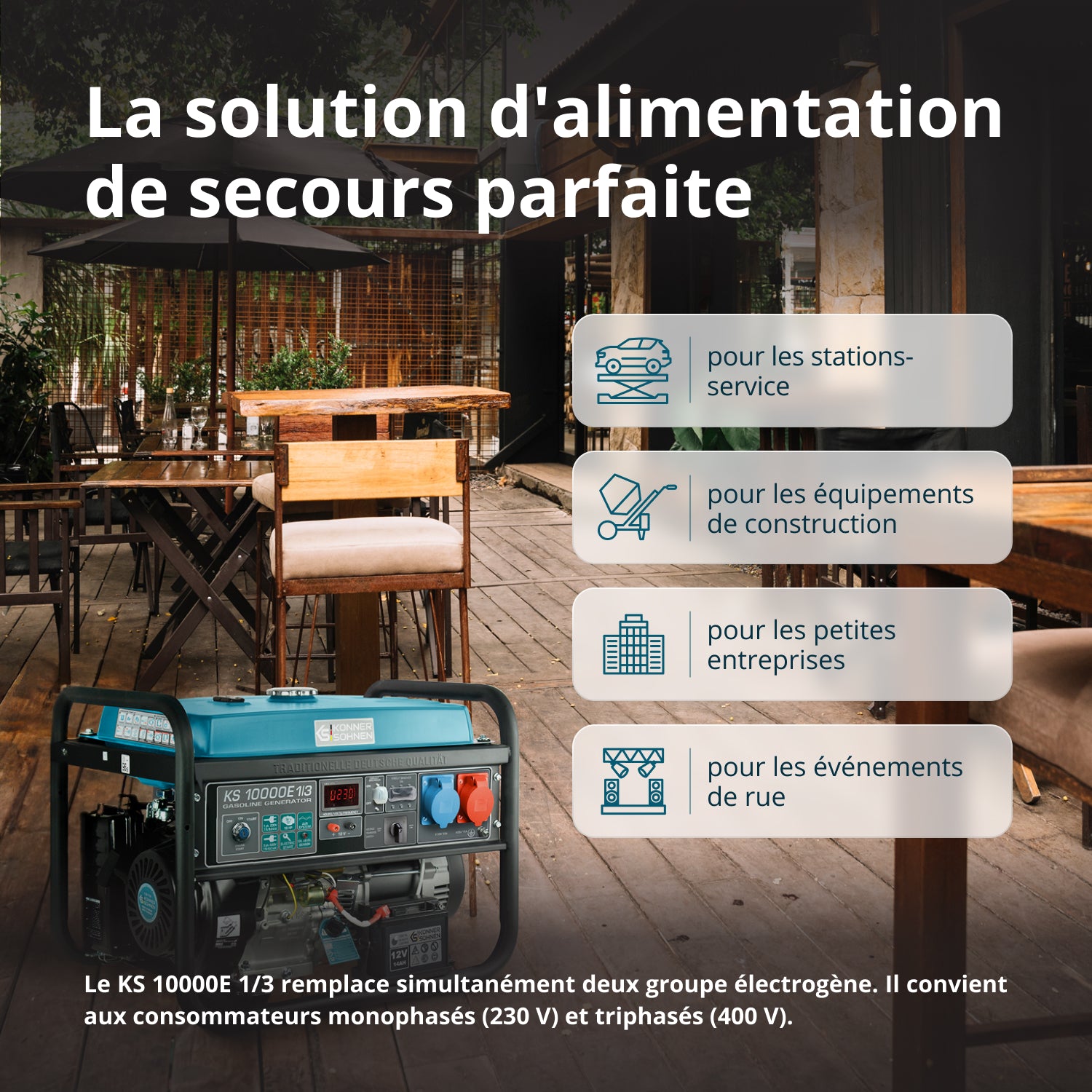 Groupe électrogène à essence "Könner & Söhnen" KS 10000E 1/3