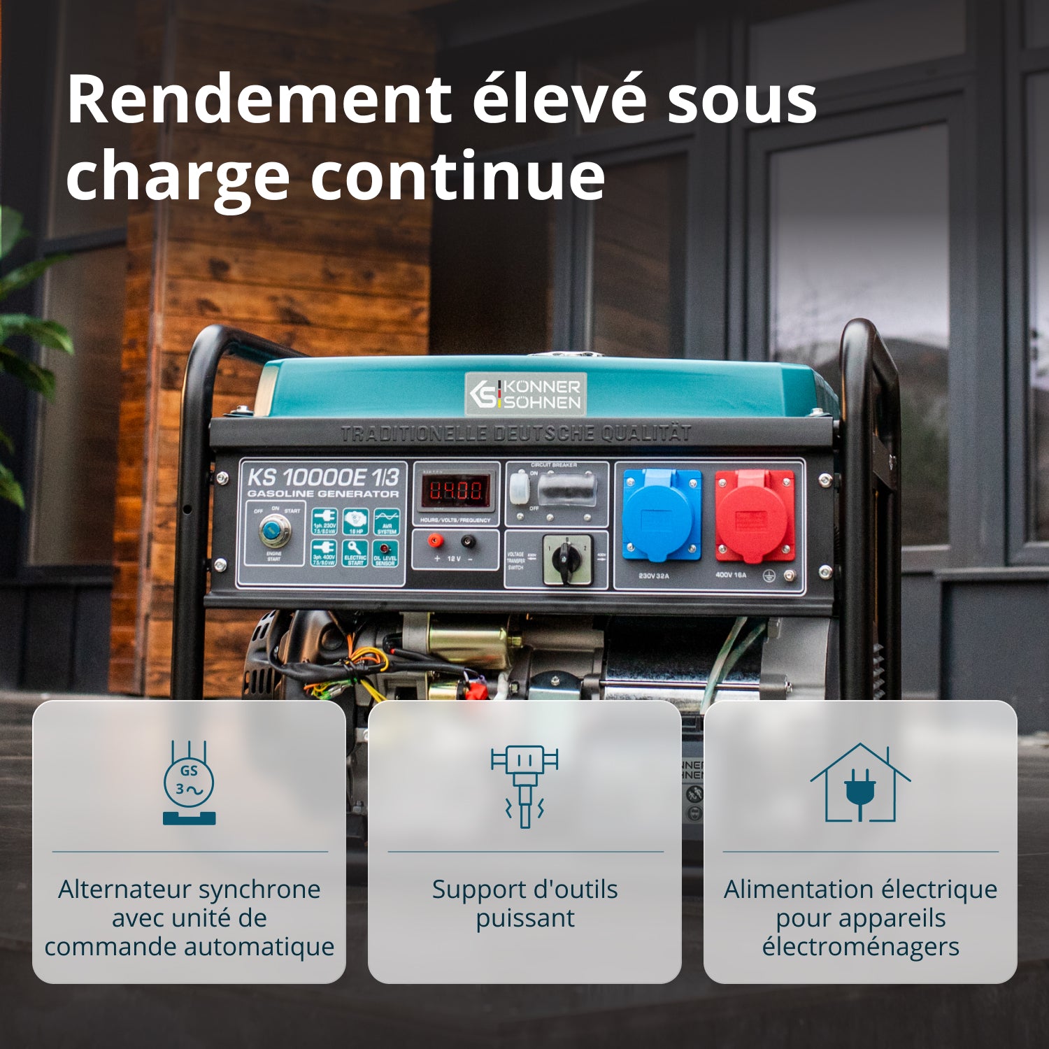 Groupe électrogène à essence "Könner & Söhnen" KS 10000E 1/3