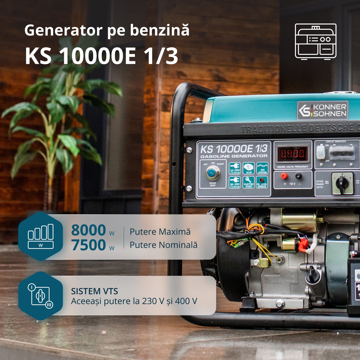 Generator pe benzină „Könner & Söhnen” KS 10000E 1/3