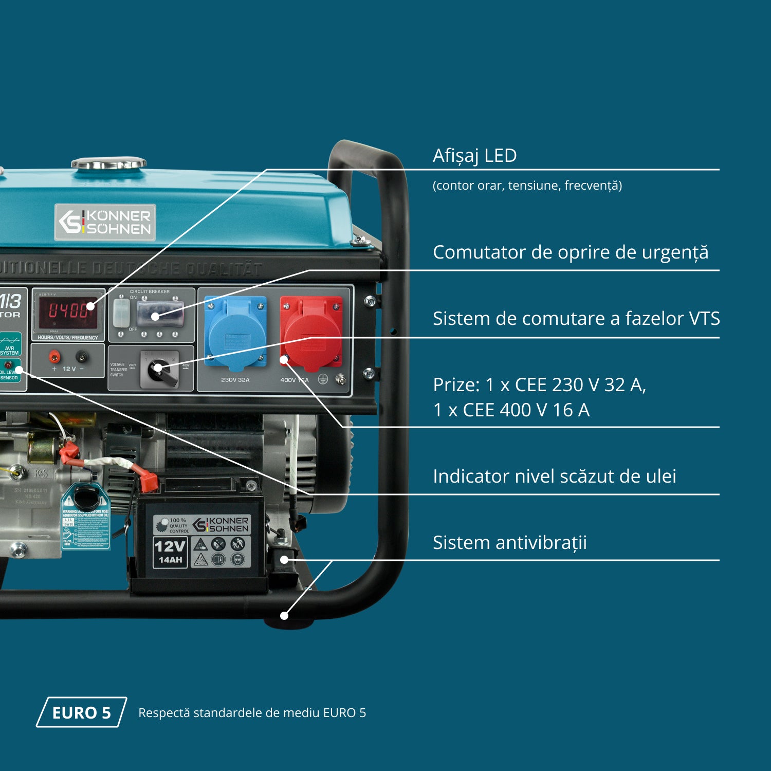 Generator pe benzină „Könner & Söhnen” KS 10000E 1/3