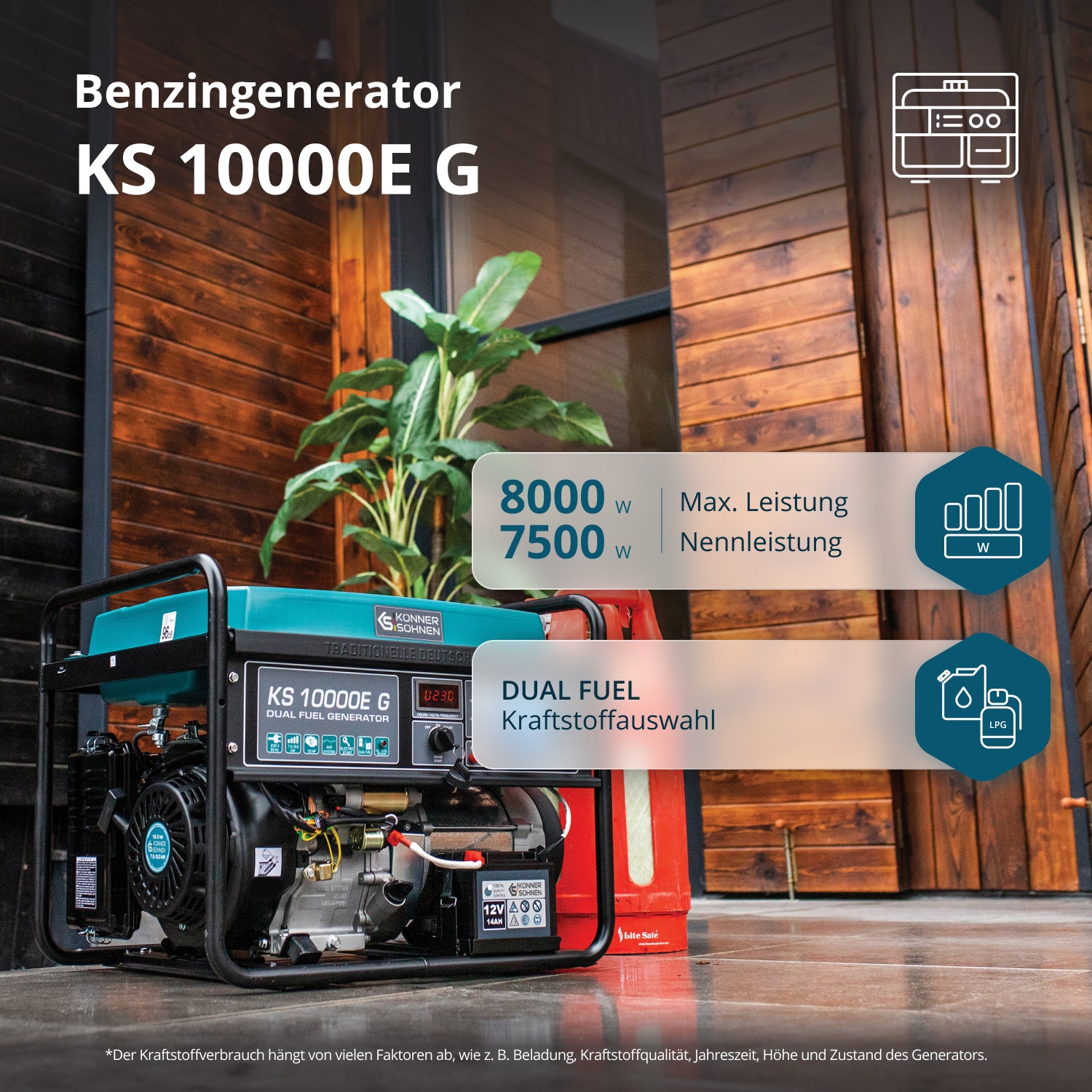 LPG/Benzin-Generator "Könner & Söhnen" KS 10000E G