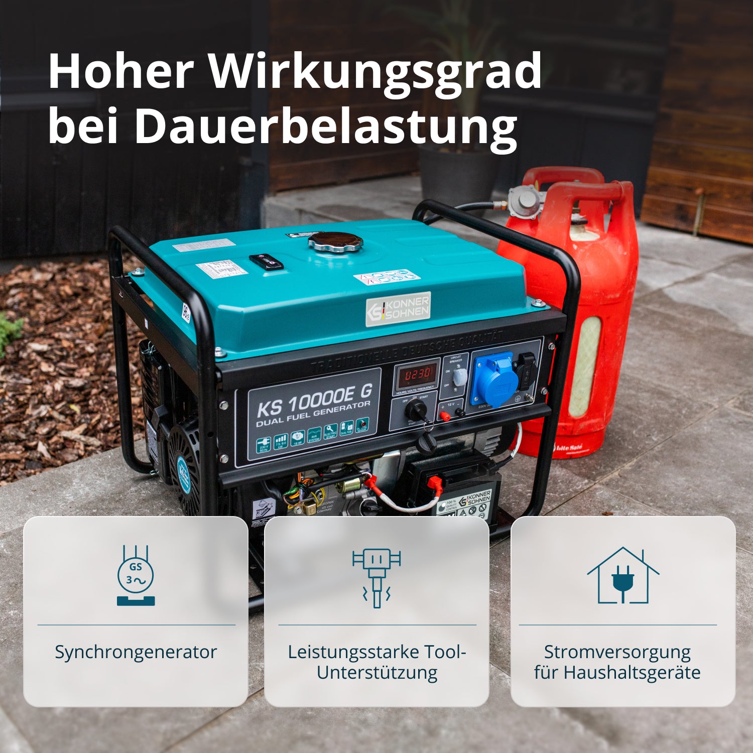 LPG/Benzin-Generator "Könner & Söhnen" KS 10000E G