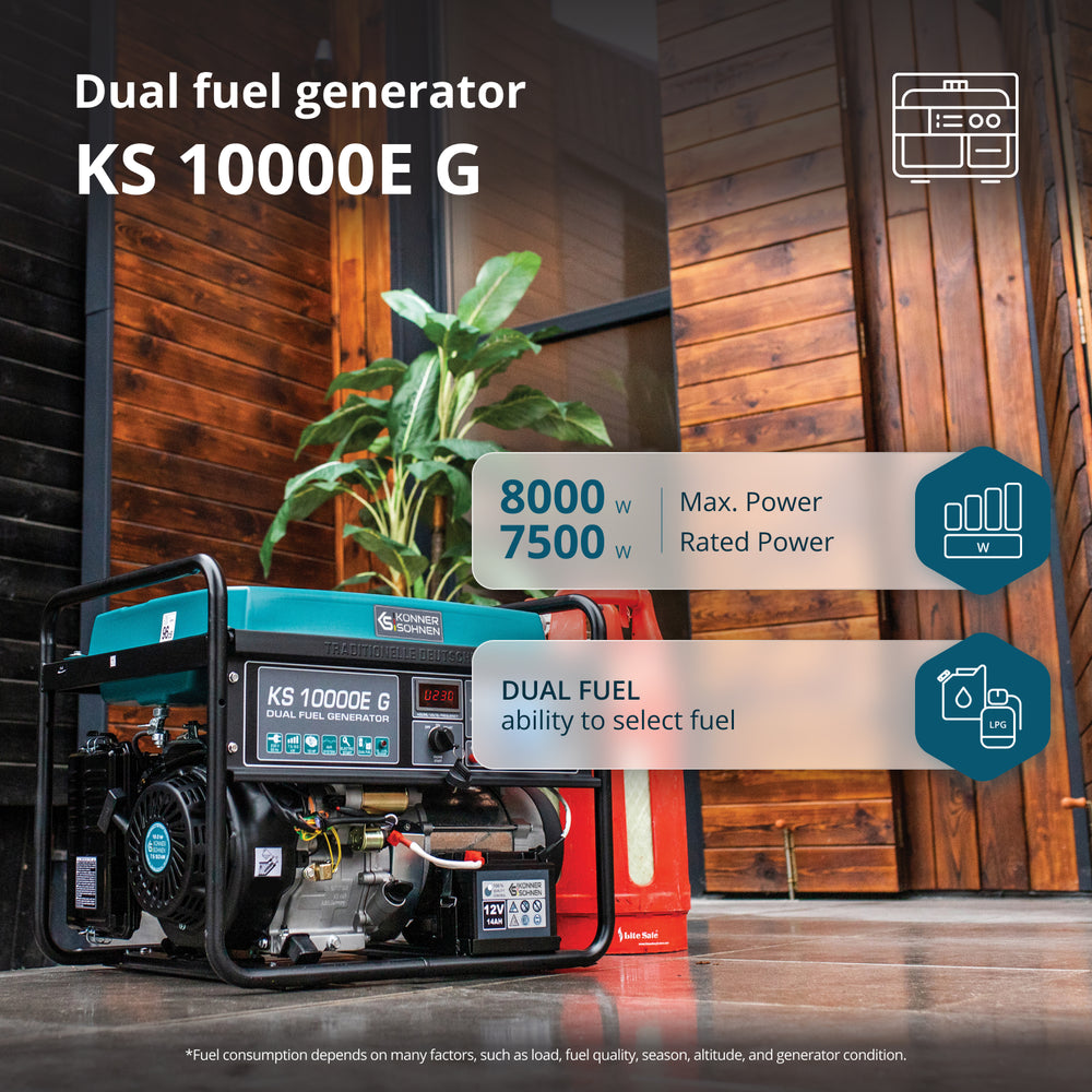 LPG/Бензинов генератор „Könner & Söhnen“ KS 10000E G