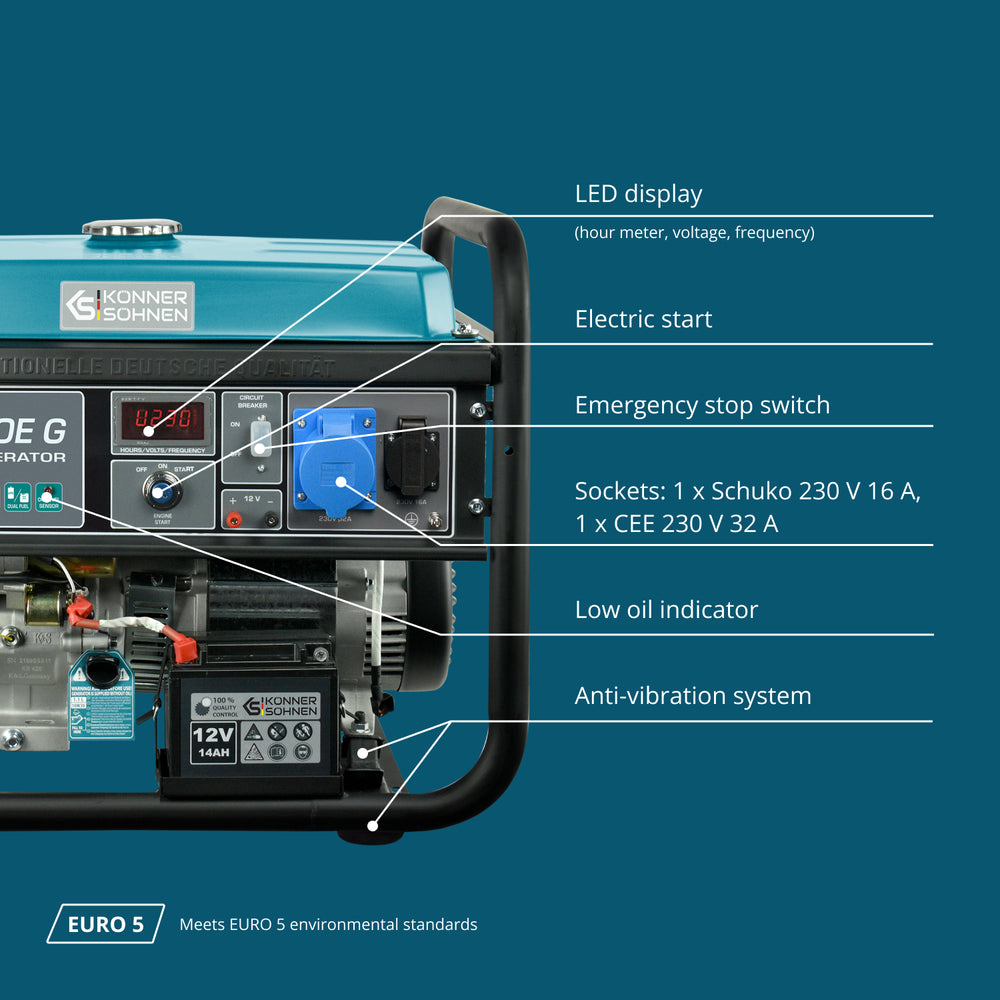 LPG/Бензинов генератор „Könner & Söhnen“ KS 10000E G