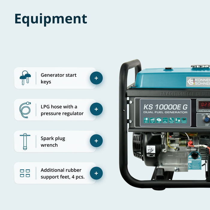 LPG/Бензинов генератор „Könner & Söhnen“ KS 10000E G