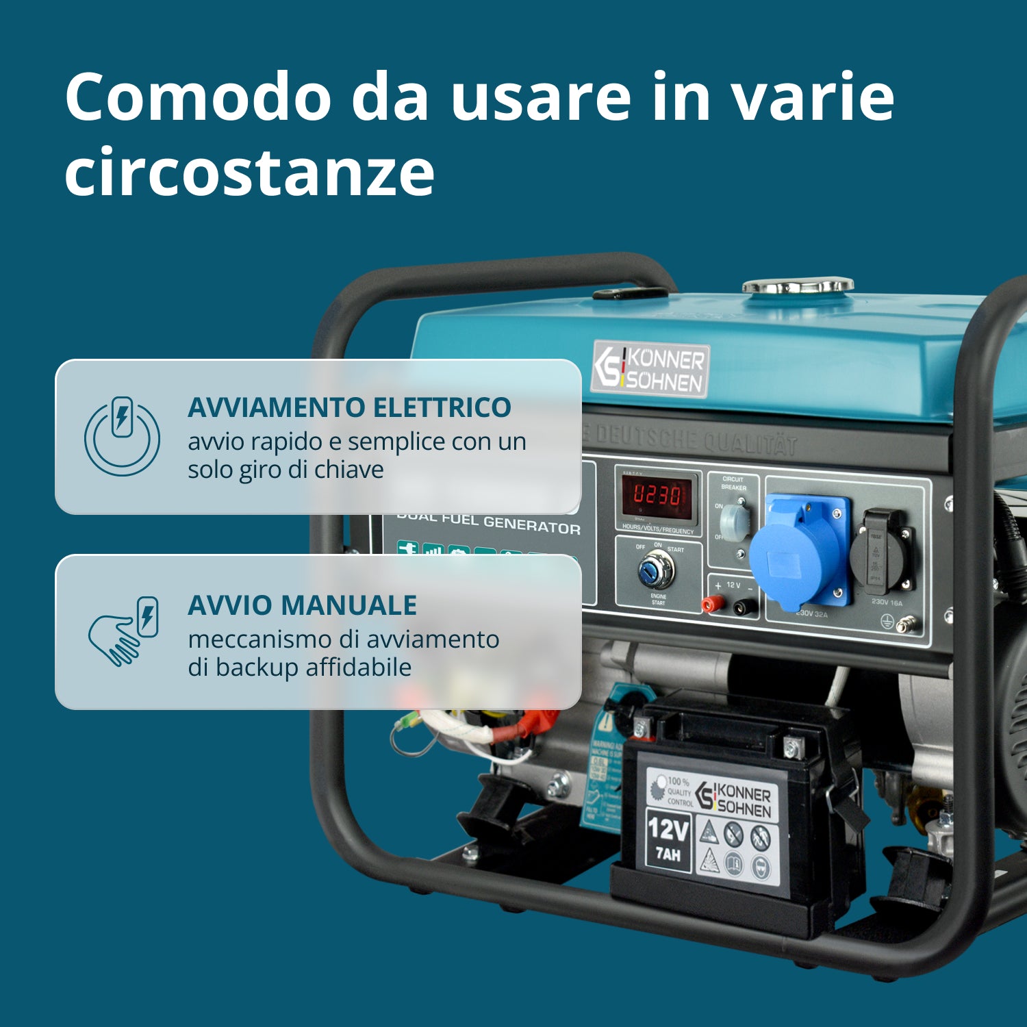 Generatore a GPL/Benzina Könner & Söhnen KS 10000E G