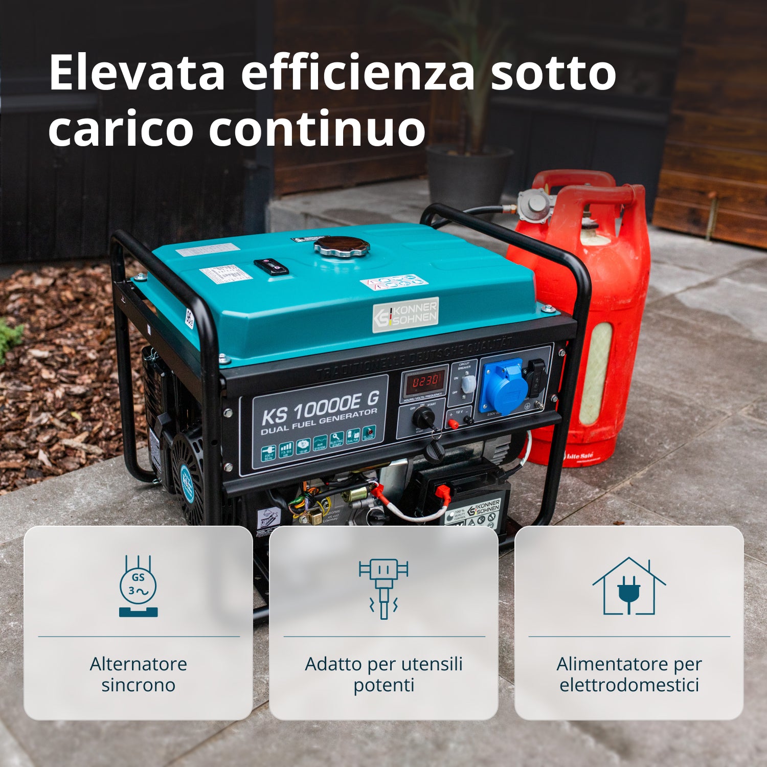 Generatore a GPL/Benzina Könner & Söhnen KS 10000E G